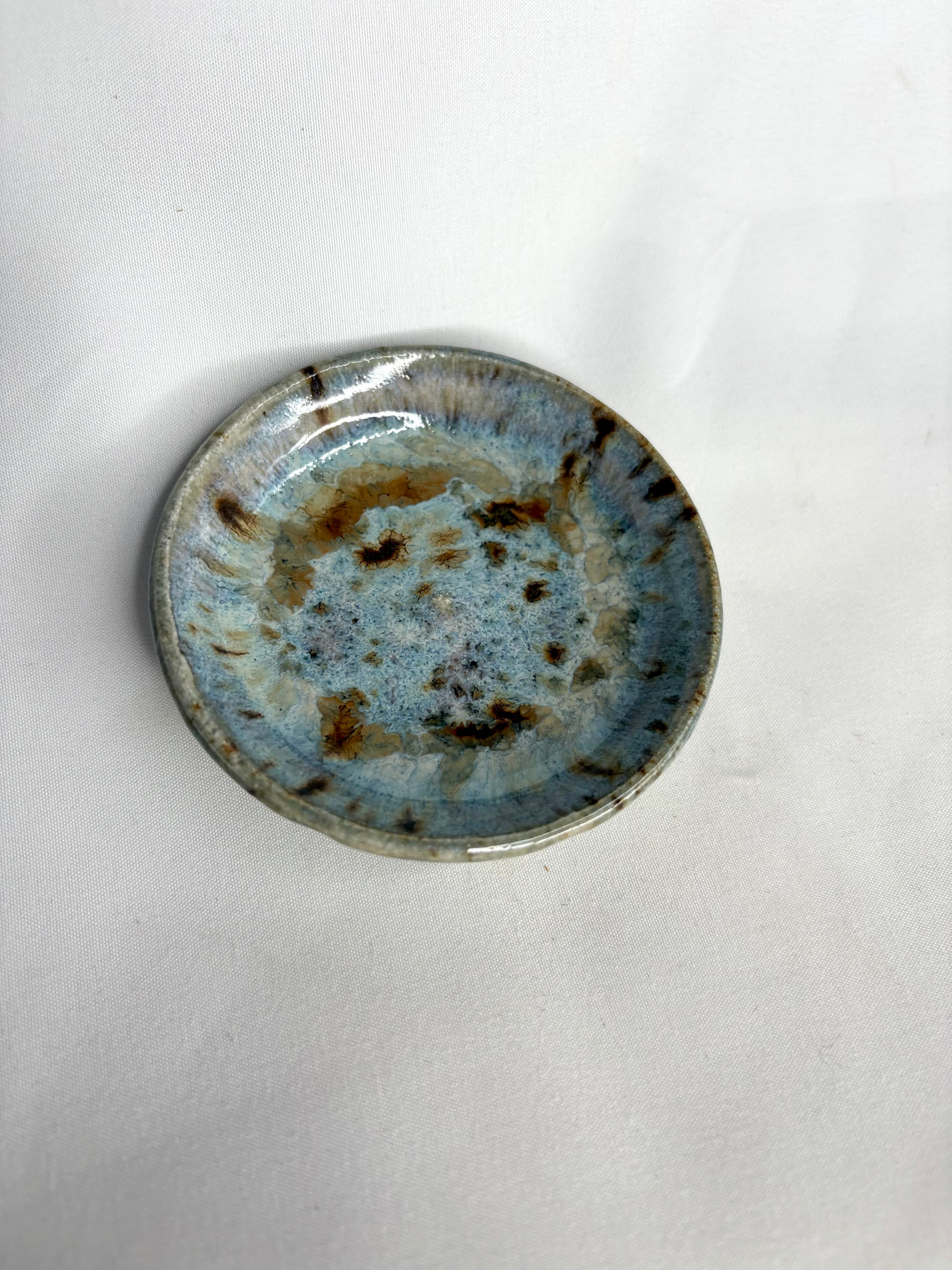 Speckled Blue Trinket Dish Sm