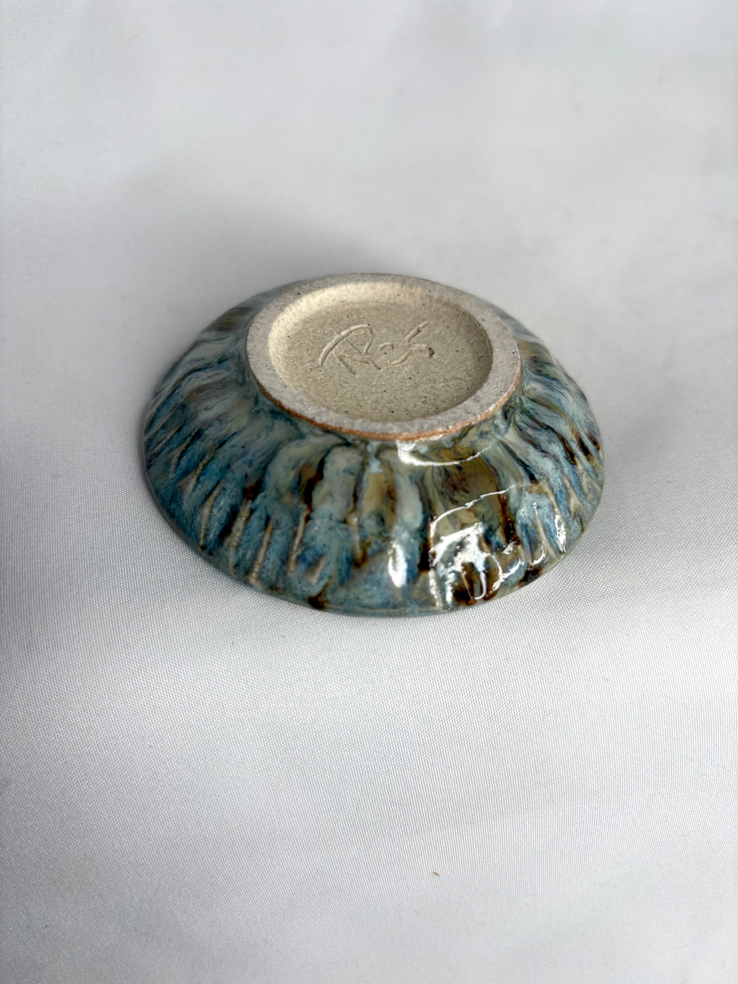 Speckled Blue Trinket Dish Sm