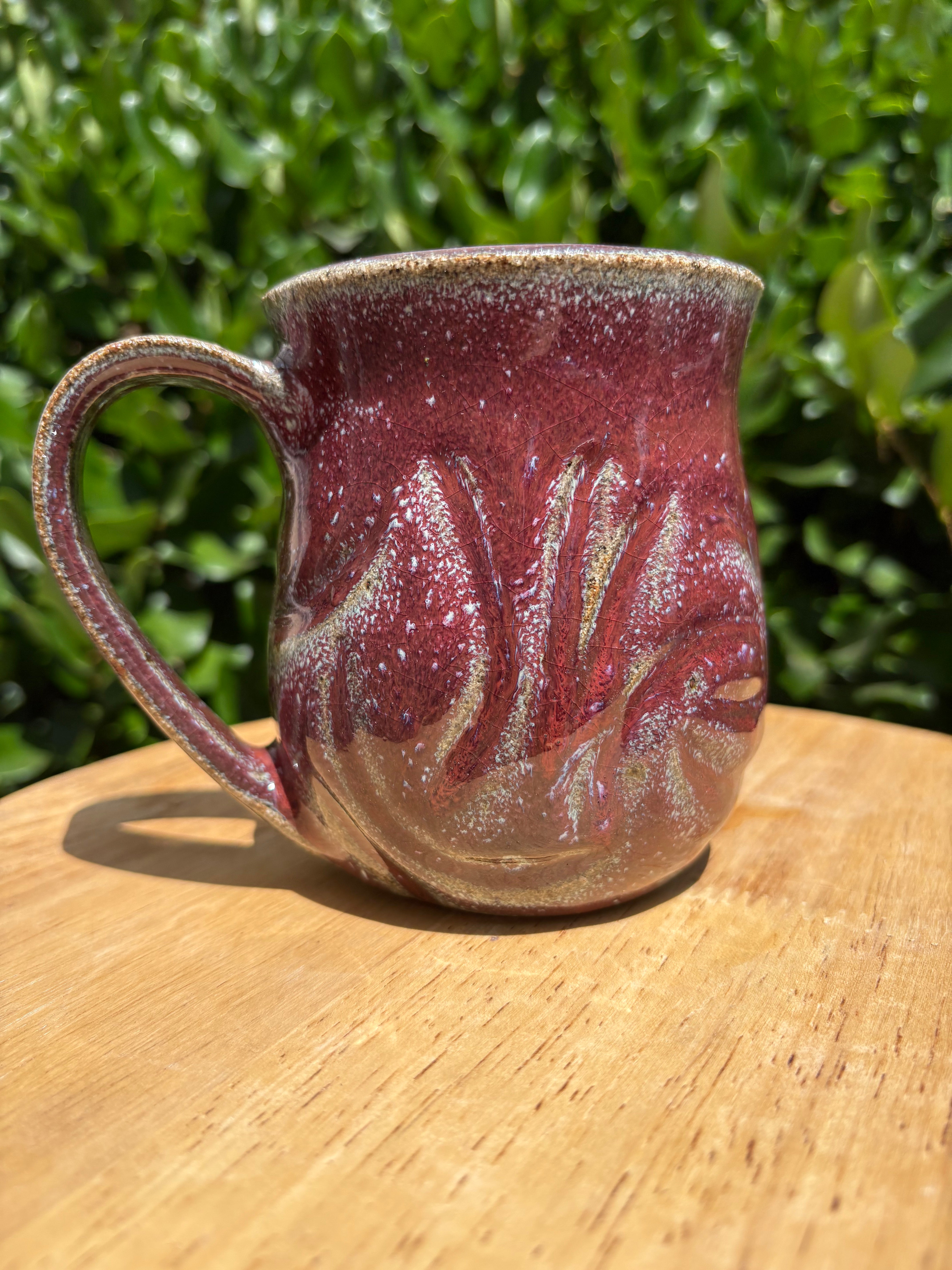 Melting Red Carved Mug - A