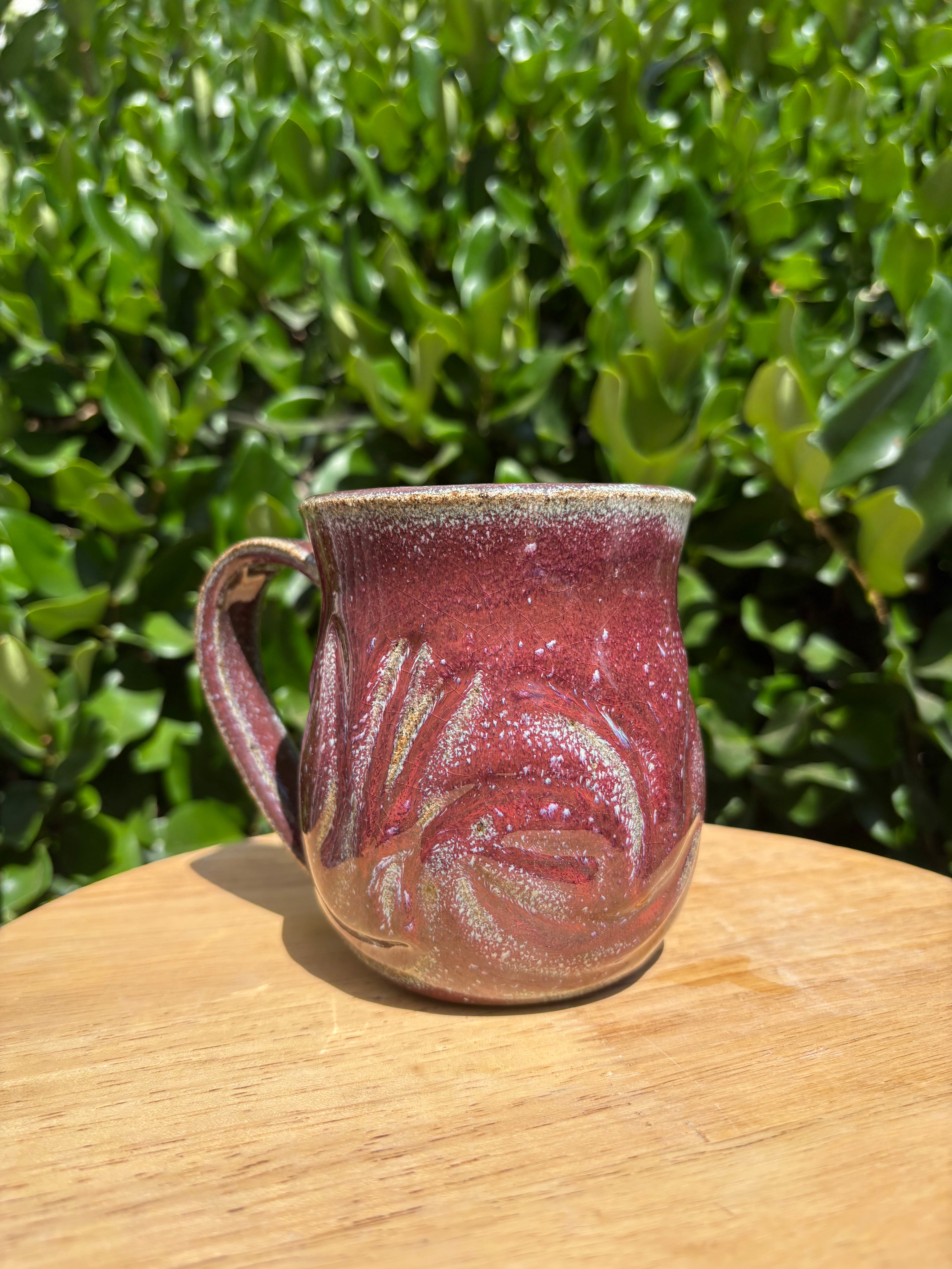 Melting Red Carved Mug - A