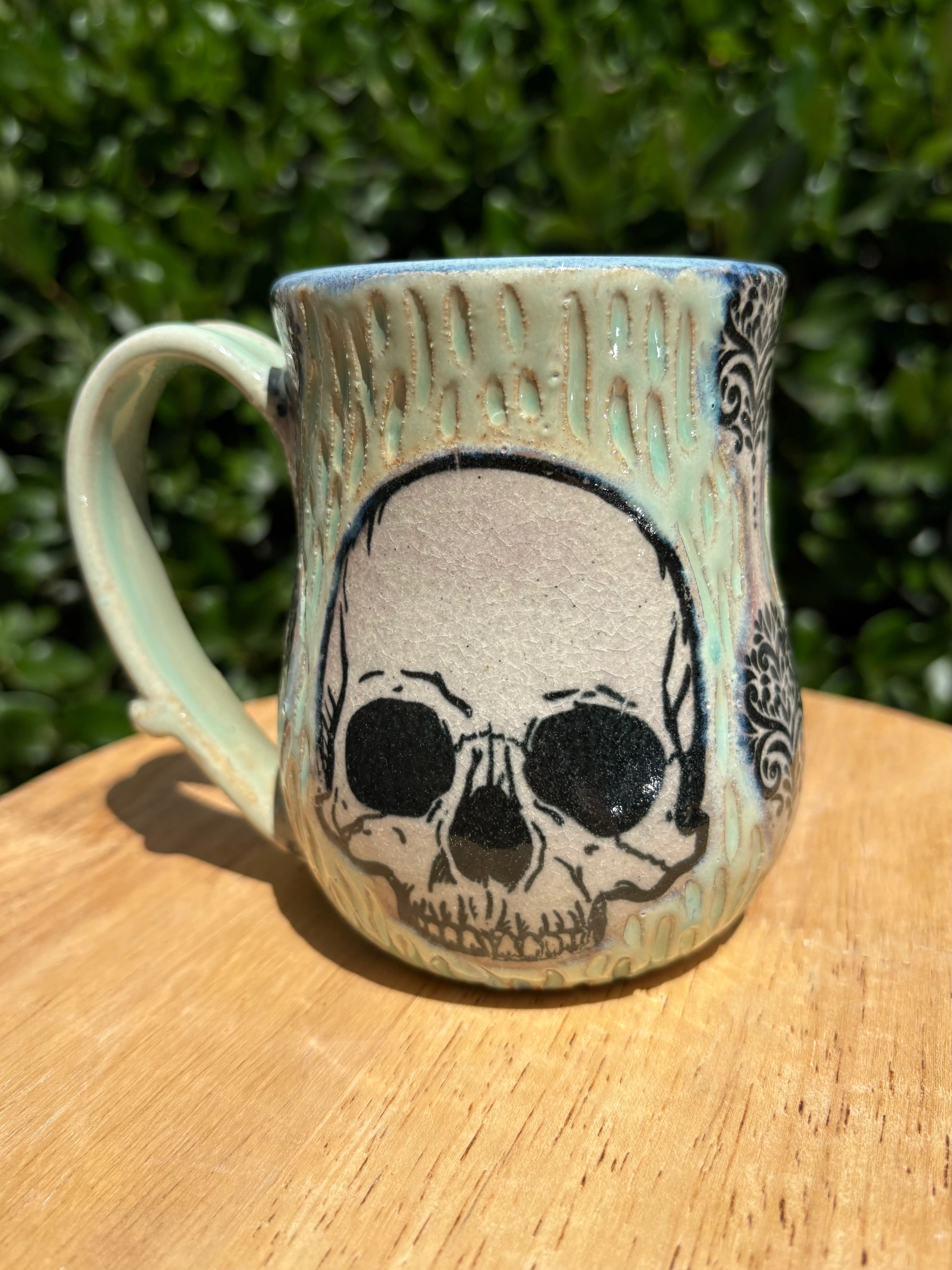 Cerulean Skull Victorian Mug