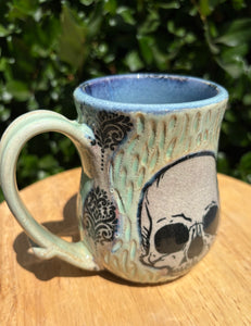 Cerulean Skull Victorian Mug