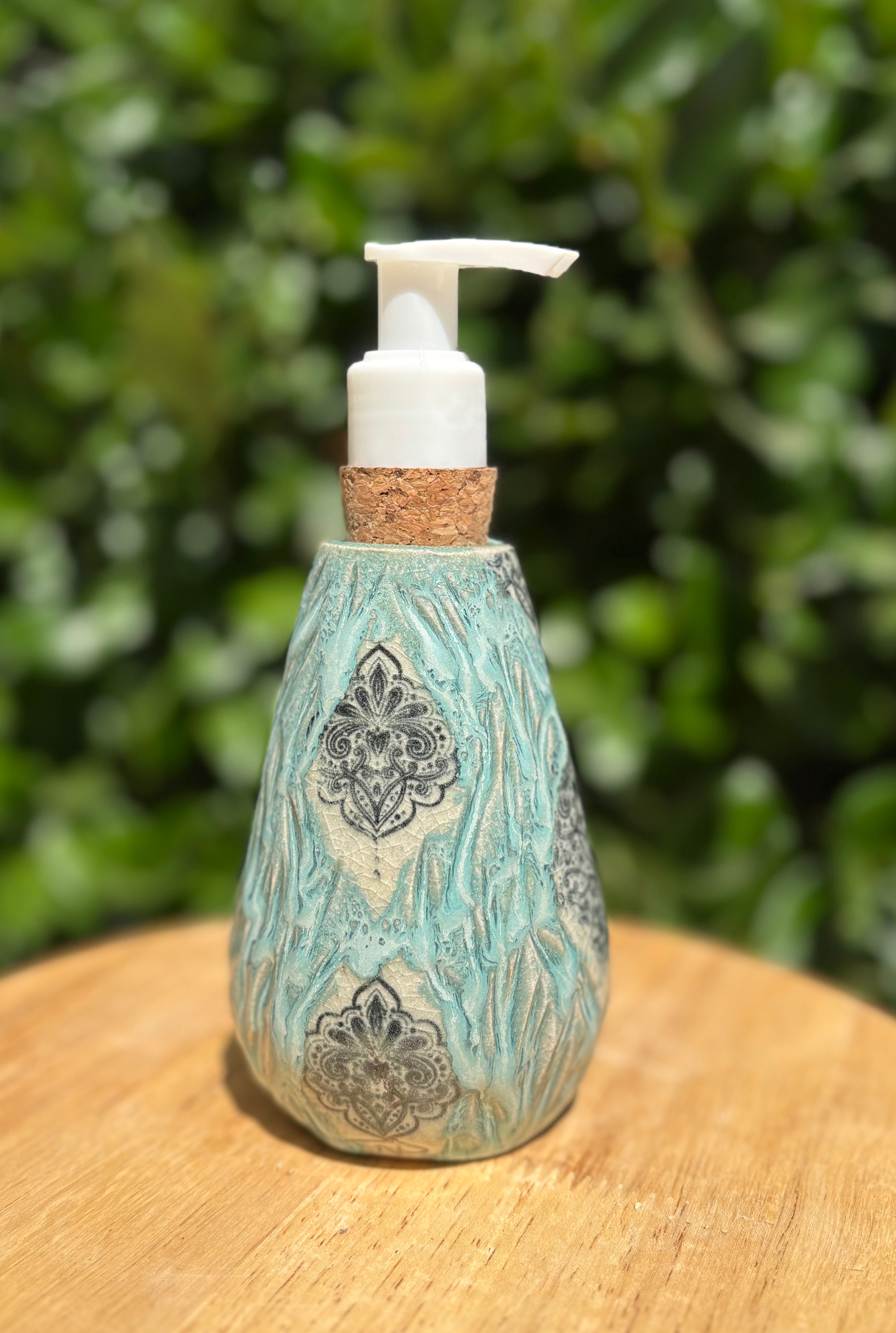 Teal Victorian Soap Dispenser - Sm