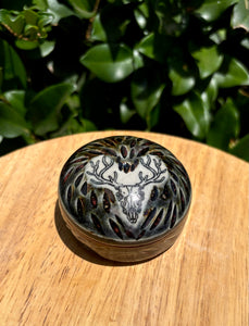 Short Deer Skull Lidded Jar