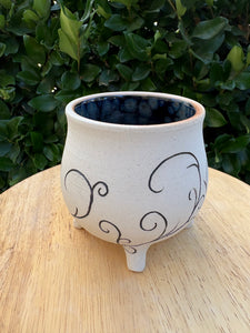 Galaxy Carved Cauldron Bowl