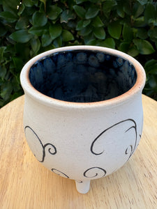 Galaxy Carved Cauldron Bowl