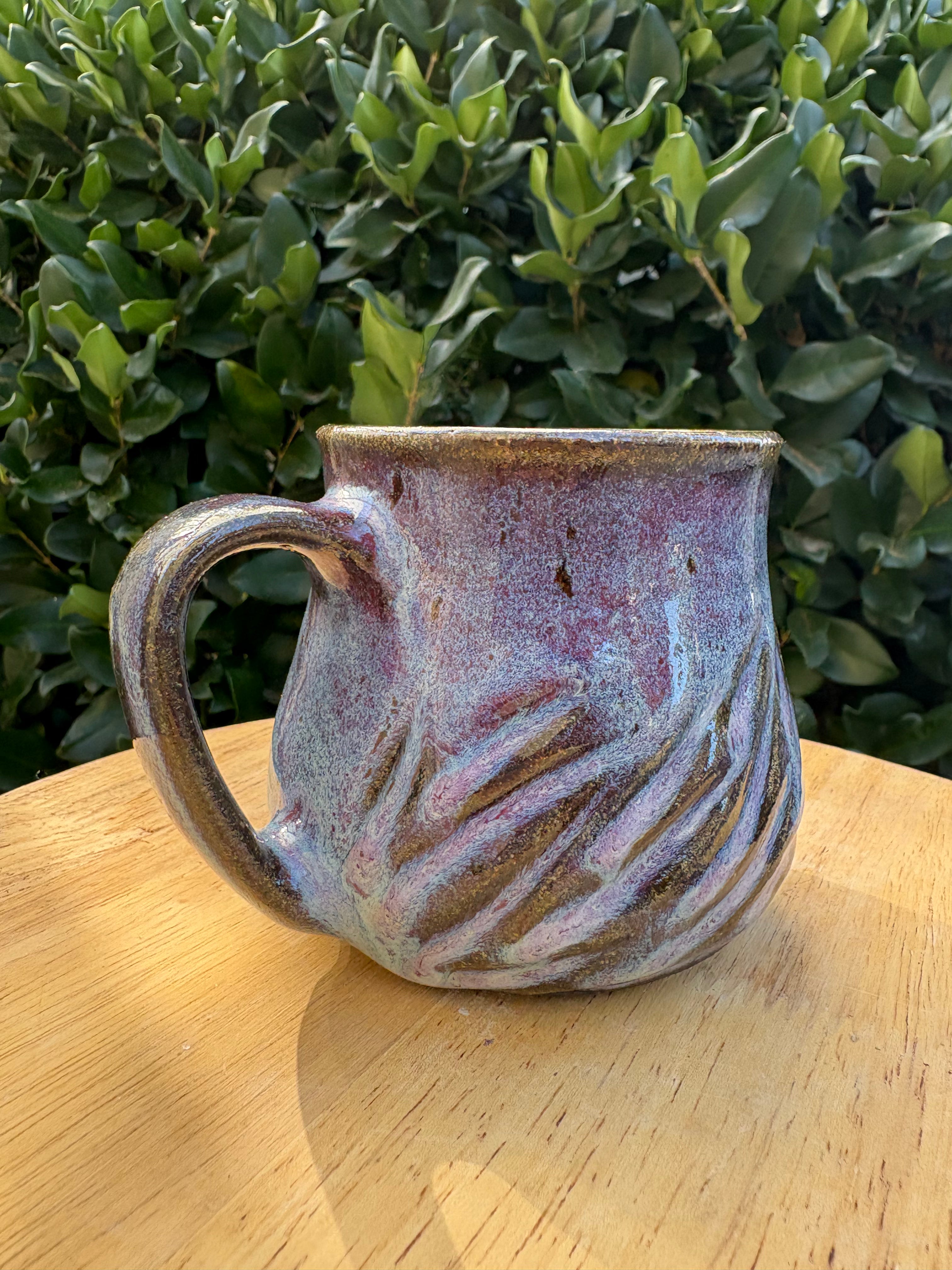 Purple Carved Mug
