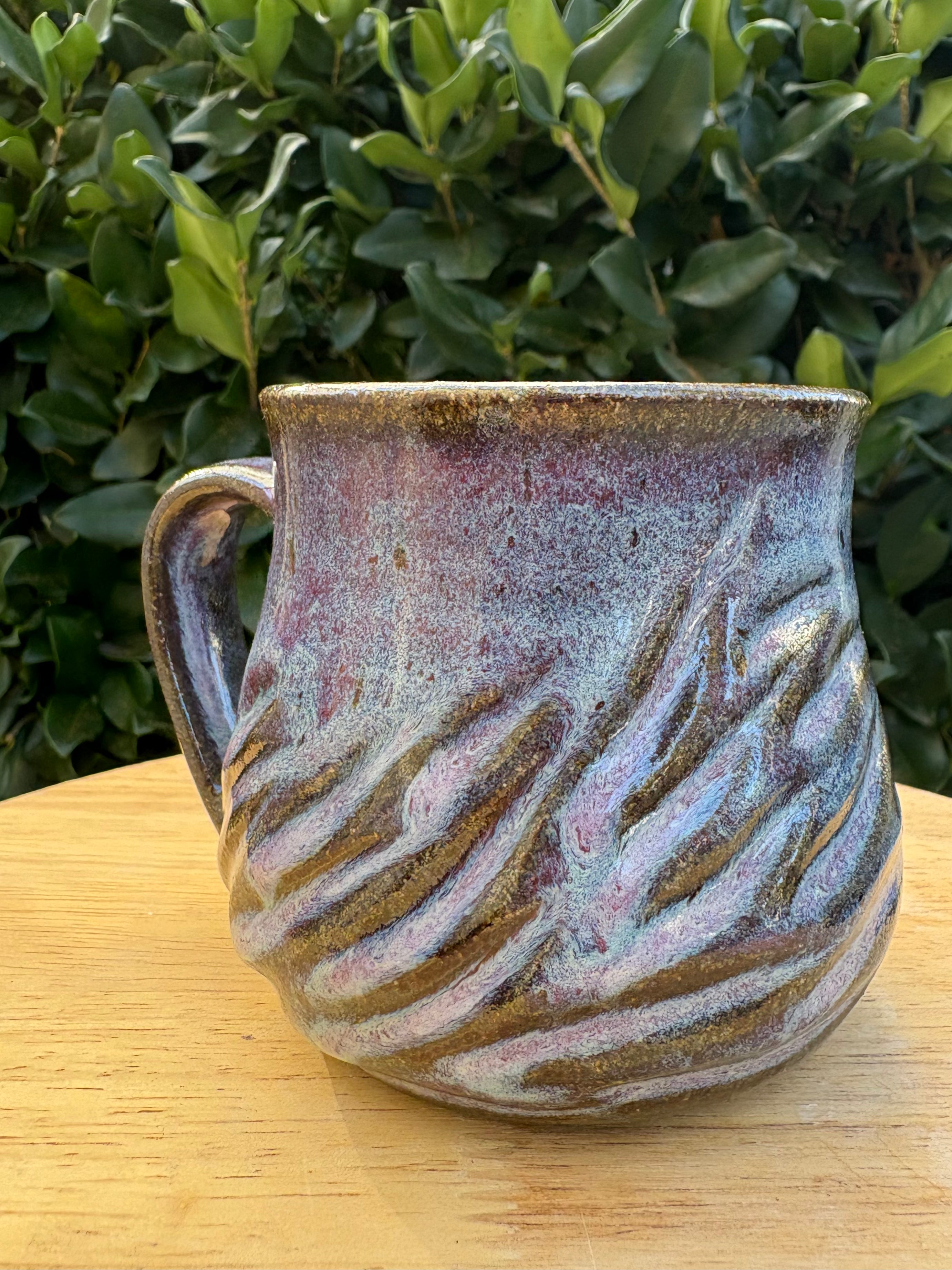 Purple Carved Mug